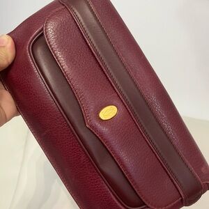 Vintage Cartier France Burgundy Leather Clutch
